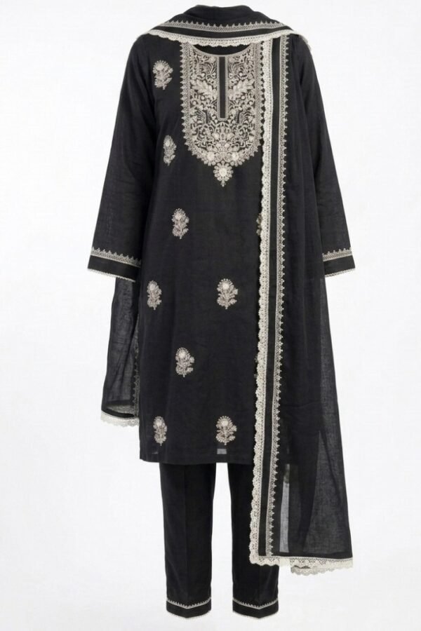 Black Embroidered Kurta Set