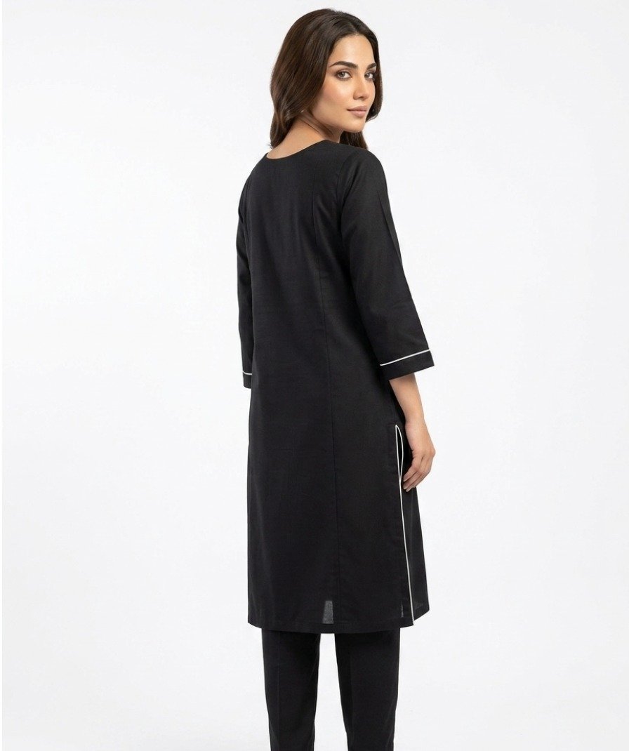 Black Embroidered Kurta Set - Image 4