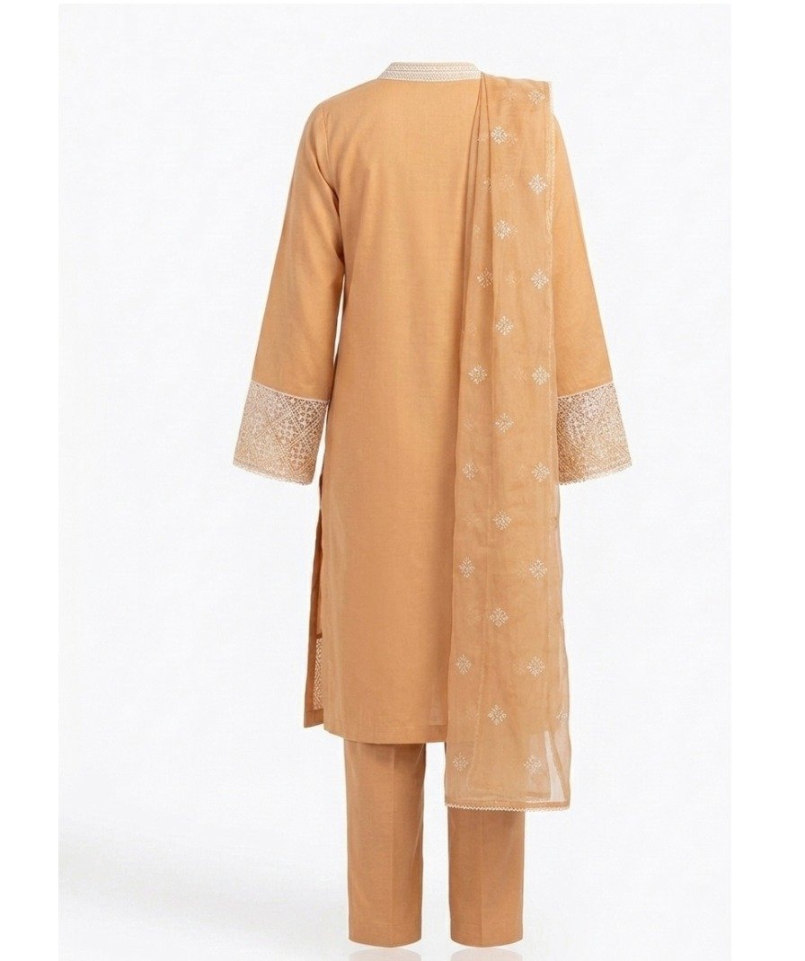 Peach Embroidered Kurta Set - Image 3