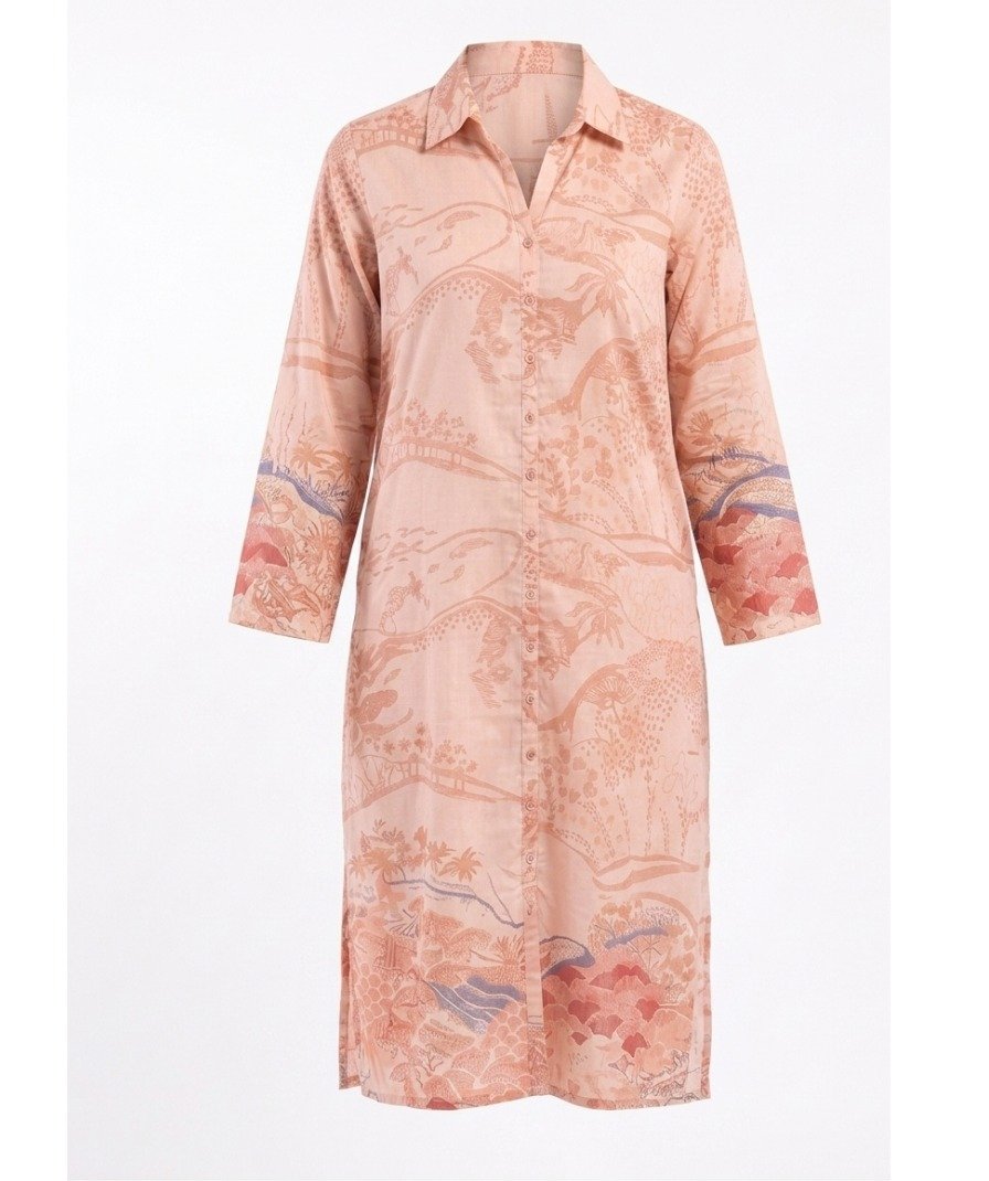 Peach Printed Shirt Kurta - Image 4