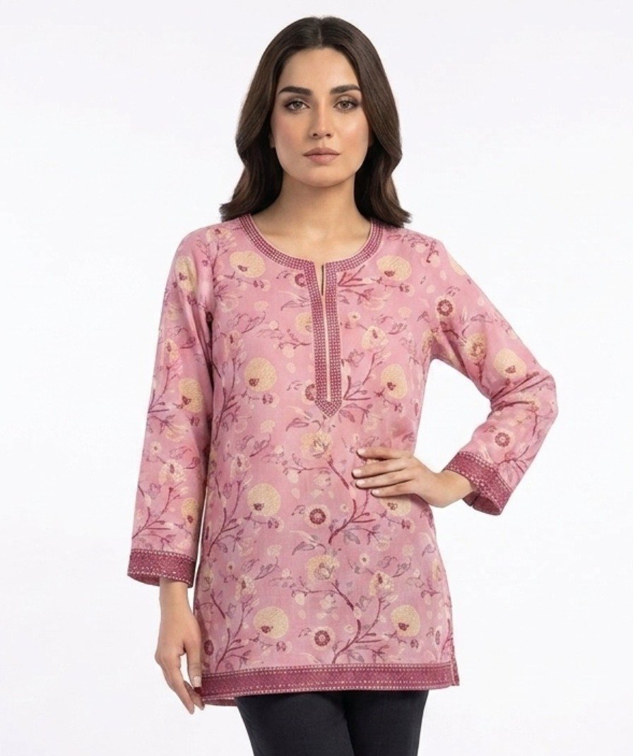 Pink Floral Printed Kurta