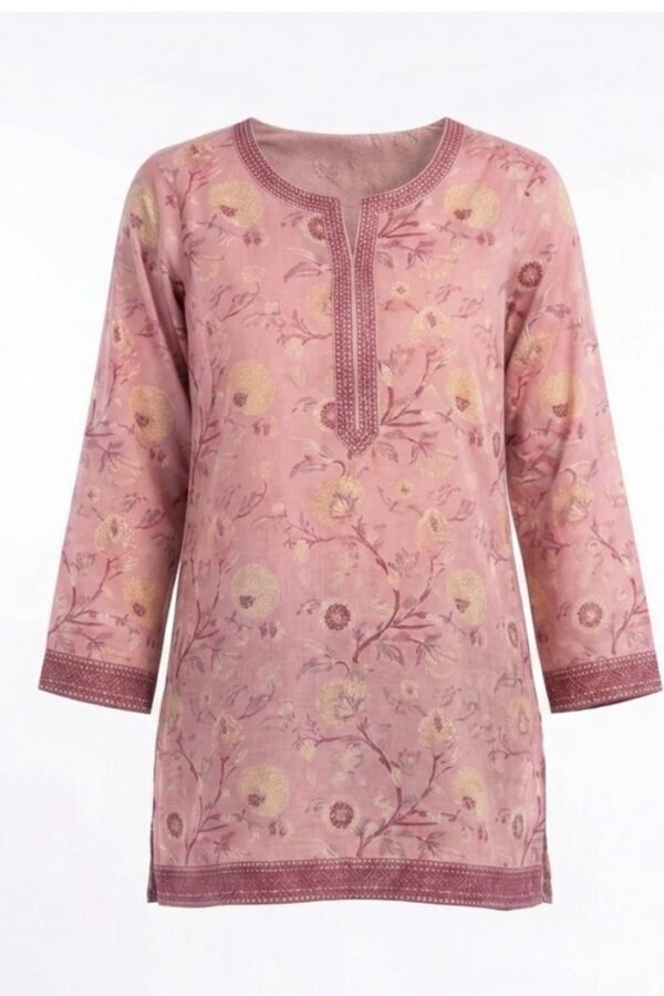 Pink Floral Printed Kurta