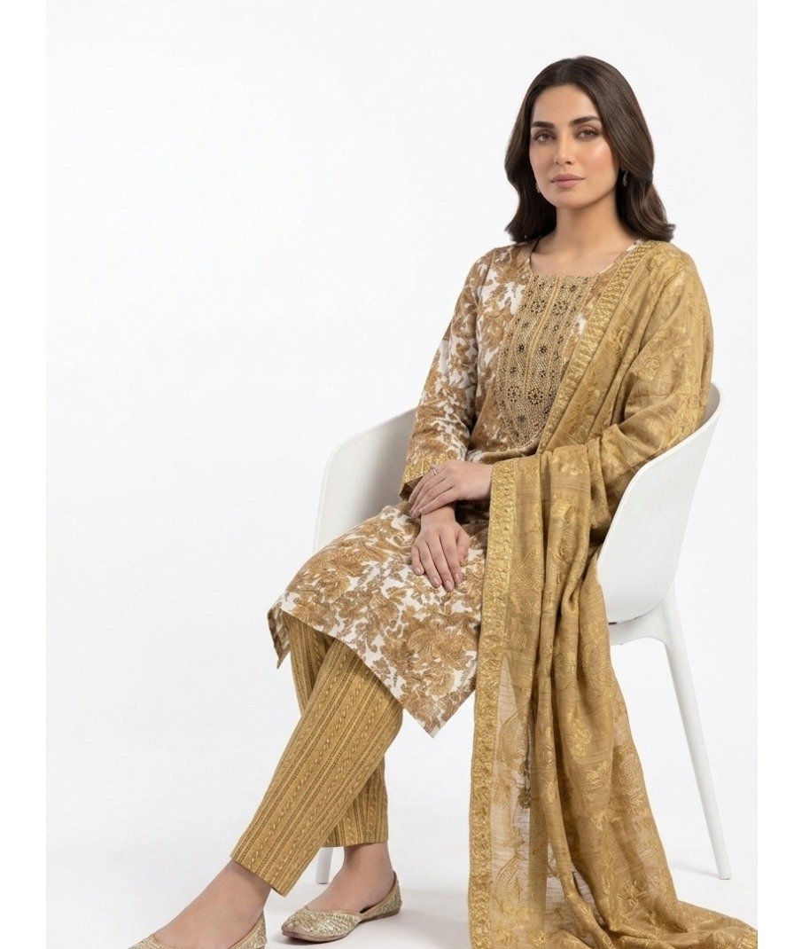 Gold Embroidered Kurta Set - Image 5