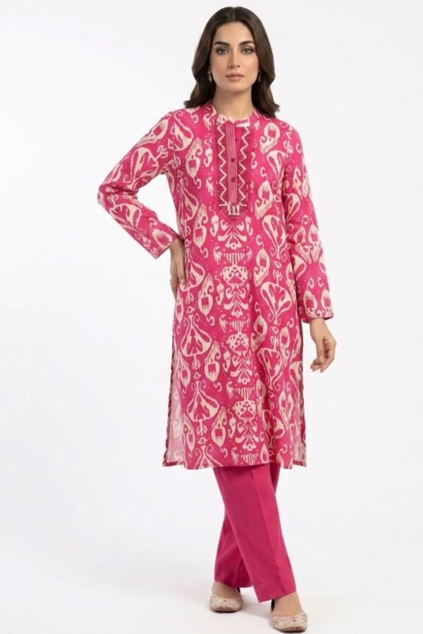 Pink Printed Kurta Set