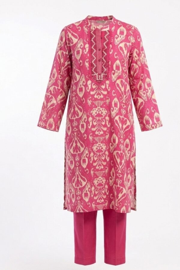 Pink Printed Kurta Set
