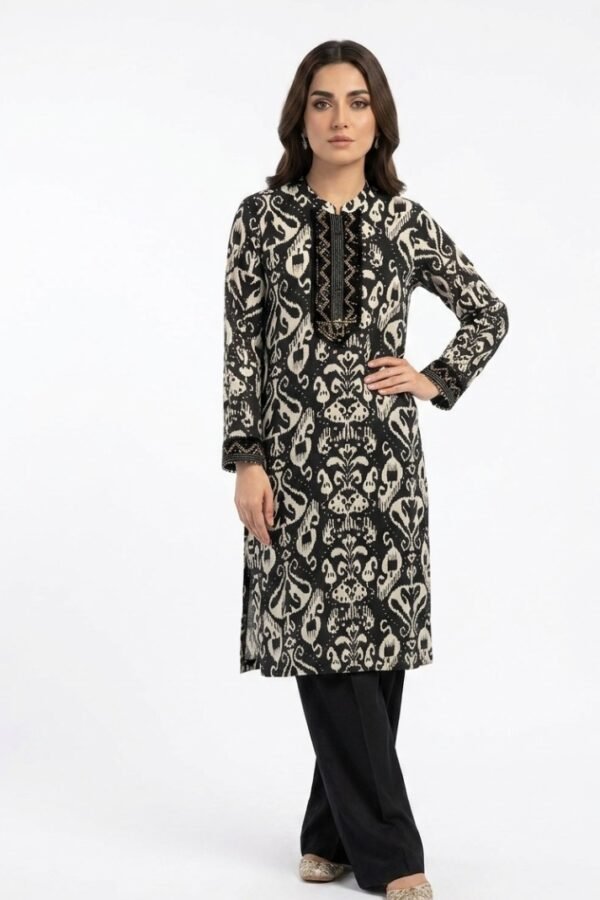 Women Black Printed Kurta