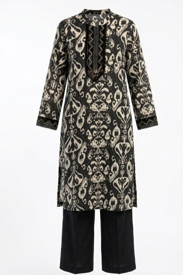 Women Black Printed Kurta