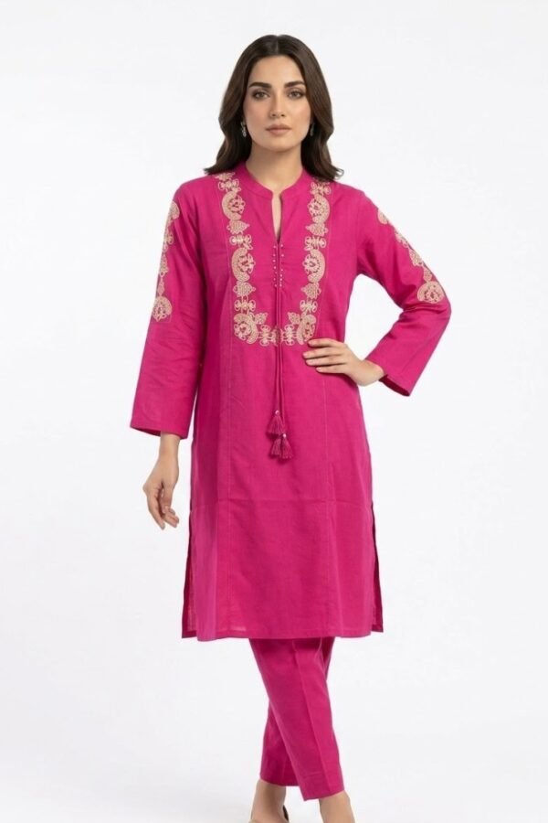 Pink Embroidered Kurta Set
