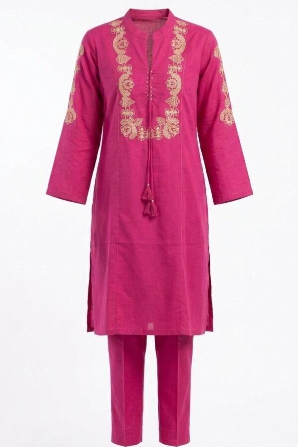 Pink Embroidered Kurta Set