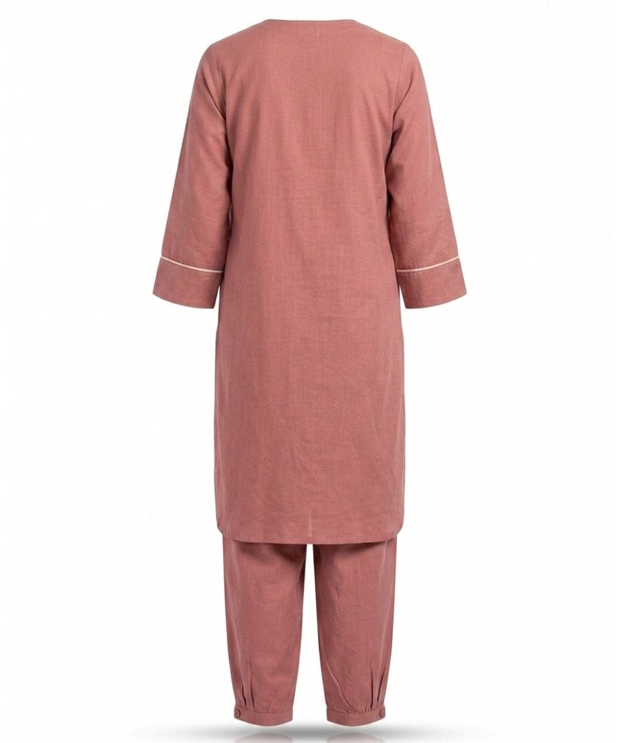 Pink Embroidered Kurta Set - Image 3