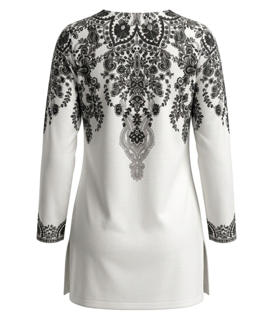 Women White Printed Kurta - Image 3