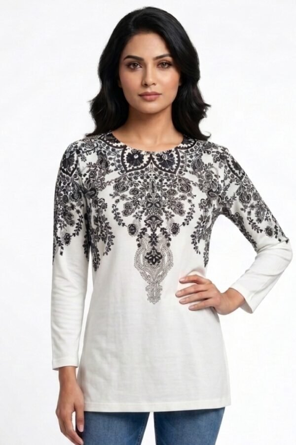 Women White Printed Kurta