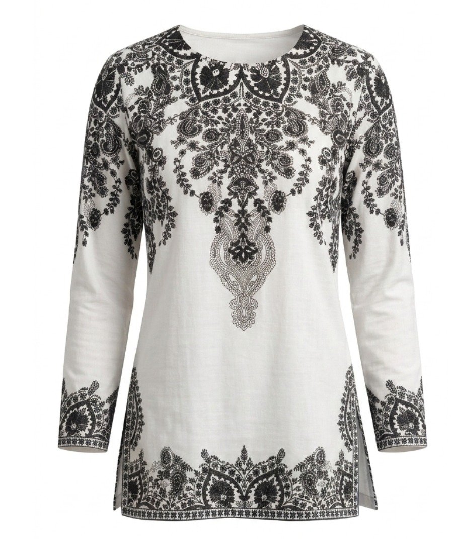 Women White Printed Kurta - Image 2