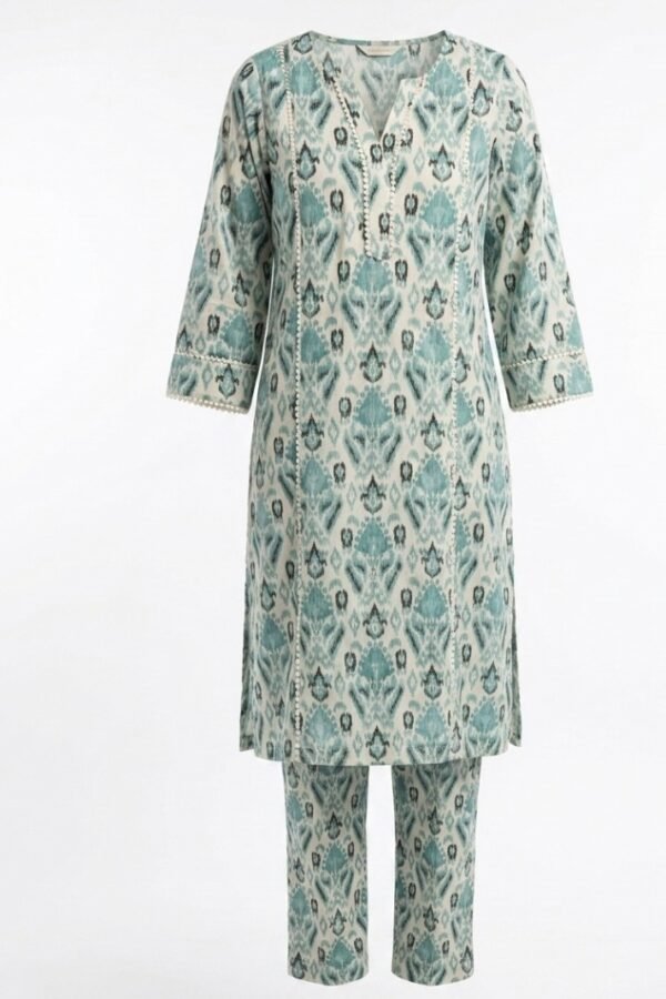 Women Teal Printed Kurta Set