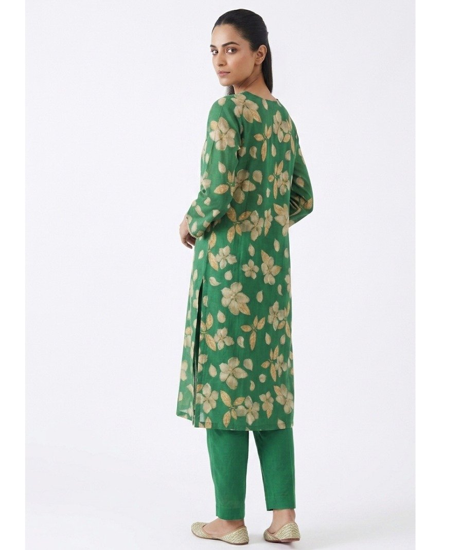 Women Green Floral Suit Set - Image 5