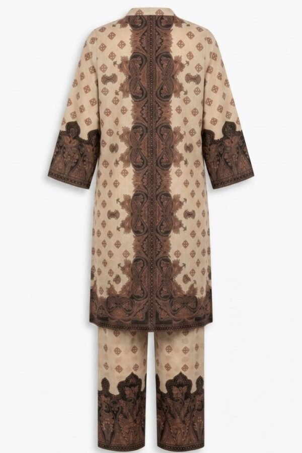 Women Beige Printed Kurta Set