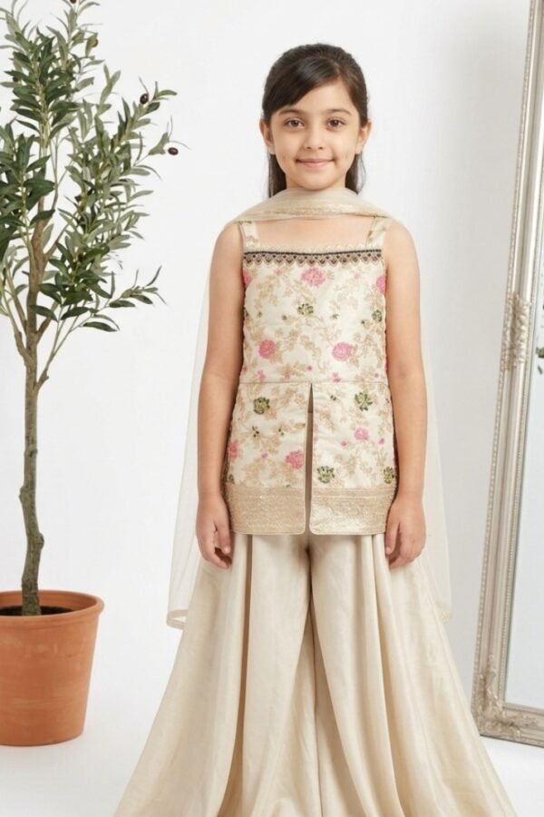 Girls Floral Sharara Suit Set