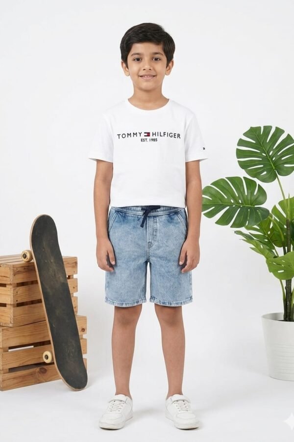 Boys Acid Wash Denim Shorts