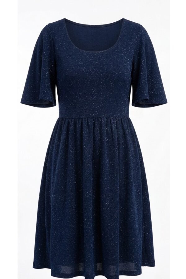 Navy Blue Glitter Party Dress