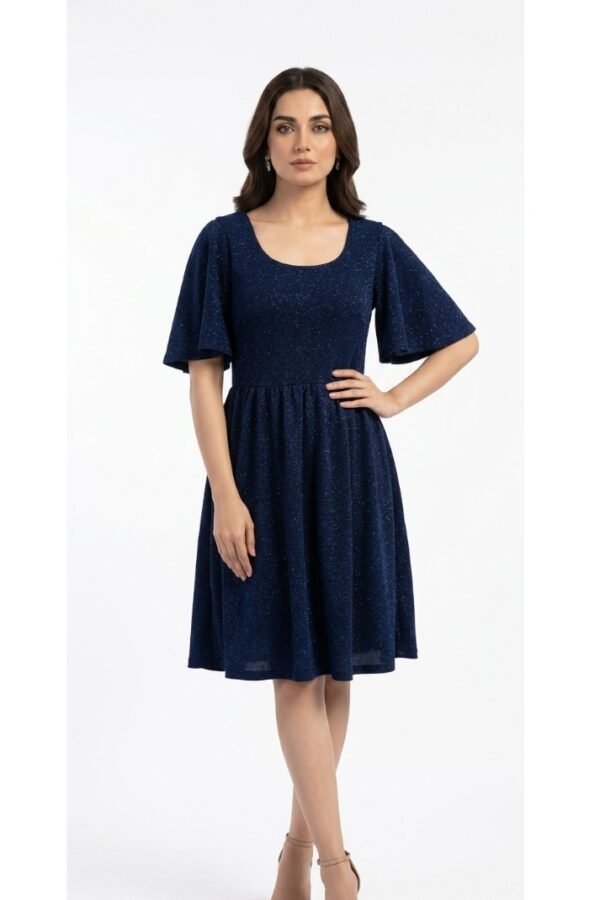 Navy Blue Glitter Party Dress