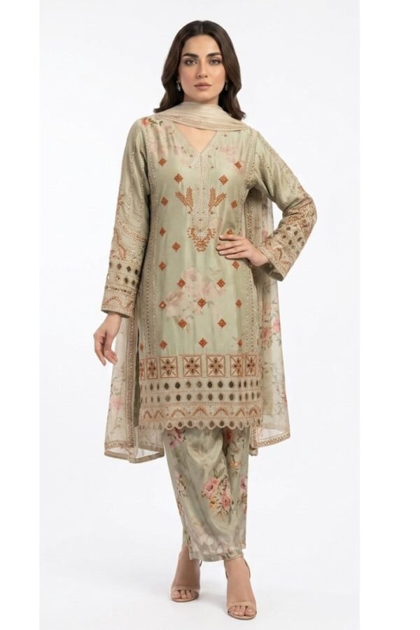 Pastel Floral Embroidered Salwar Set