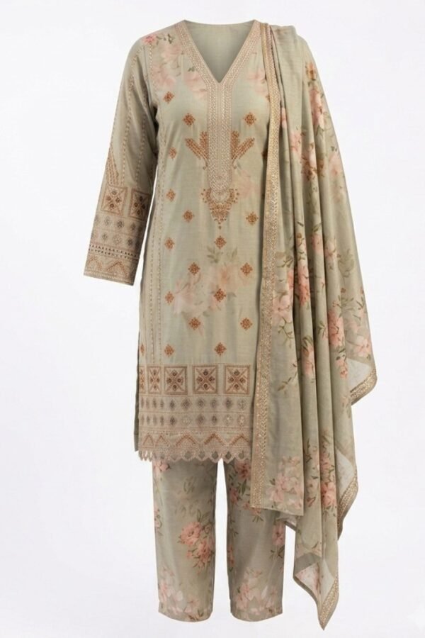 Pastel Floral Embroidered Salwar Set
