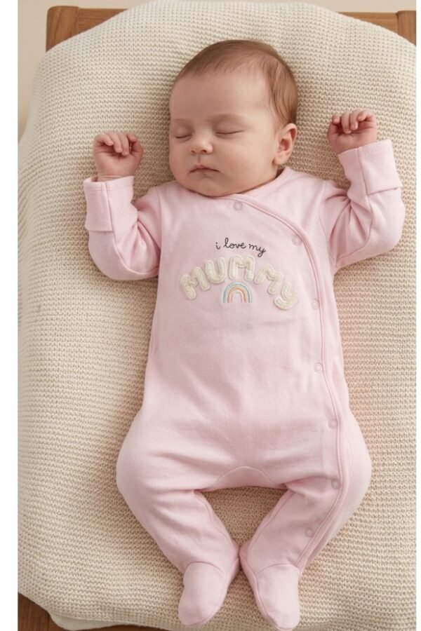 Pink Mummy Slogan Baby Onesie