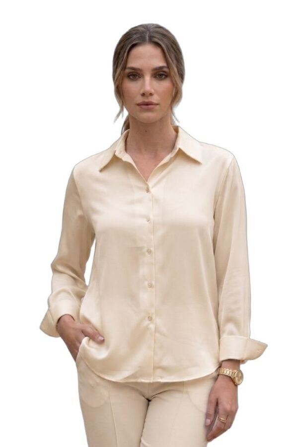 Women Solid Beige Shirt