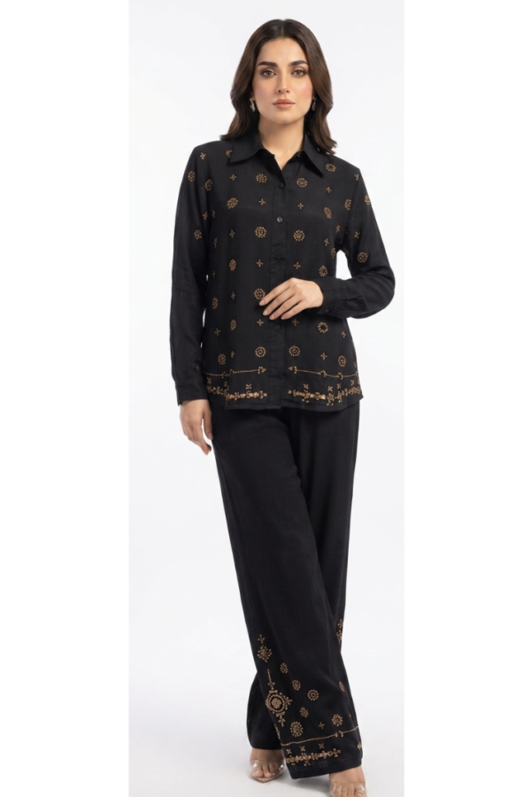 Black Embroidered Co-ord Set