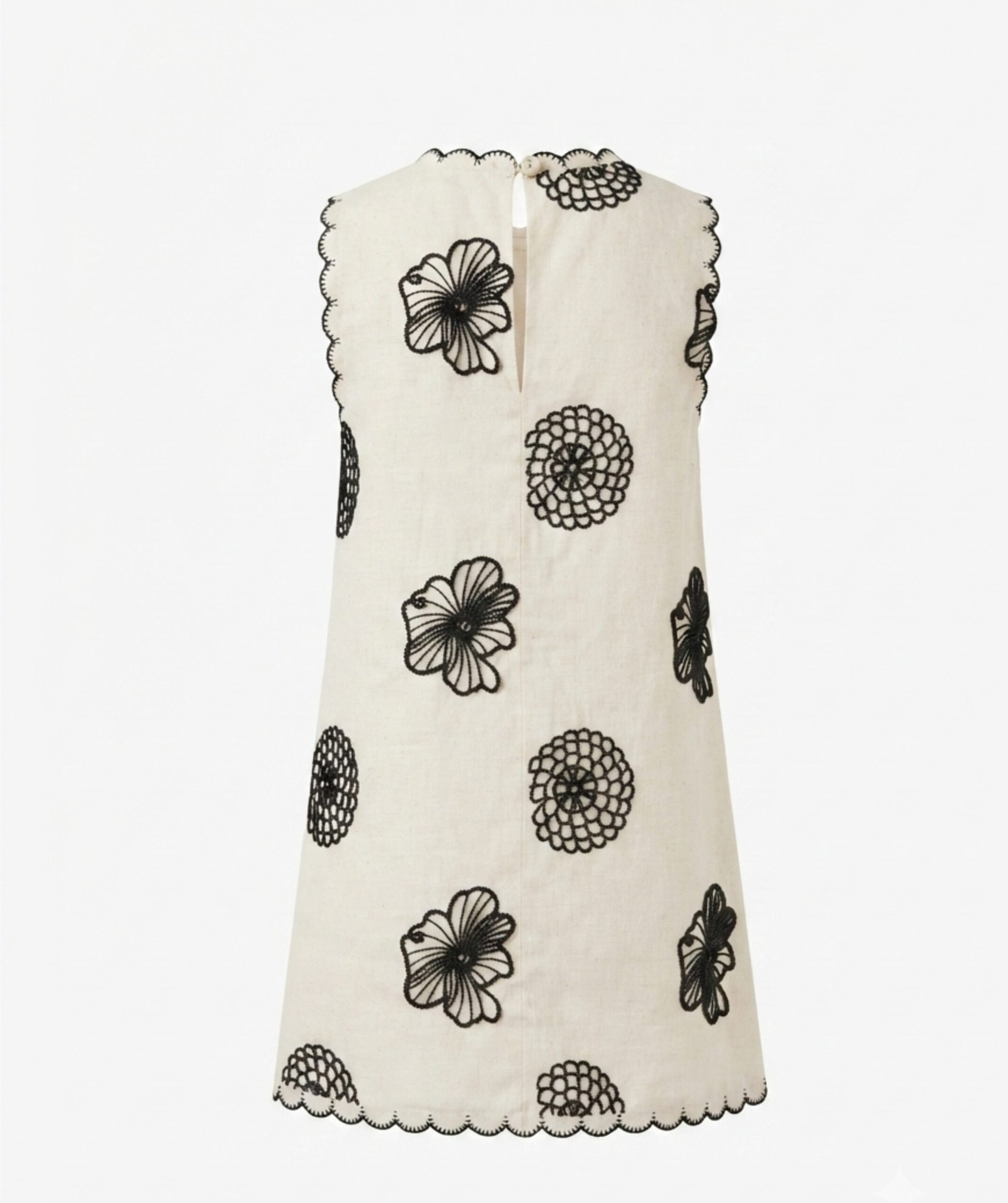 Girls Off-White & Black Floral Print Shift Dress - Image 4