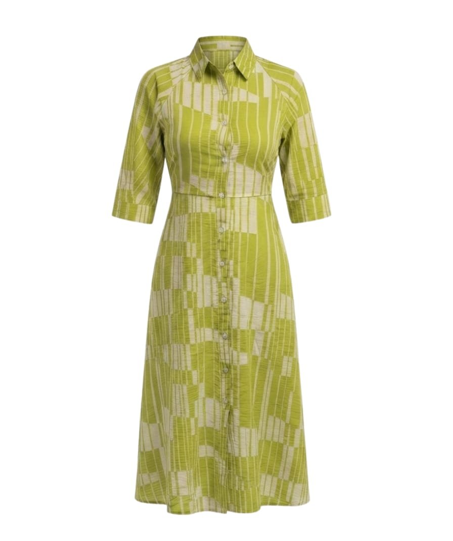 Women's Lime Green Midi Dress - Image 2