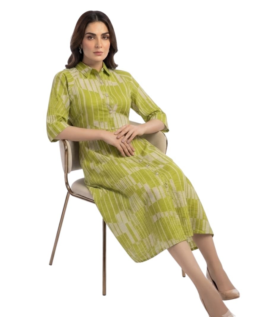 Women's Lime Green Midi Dress - Image 3