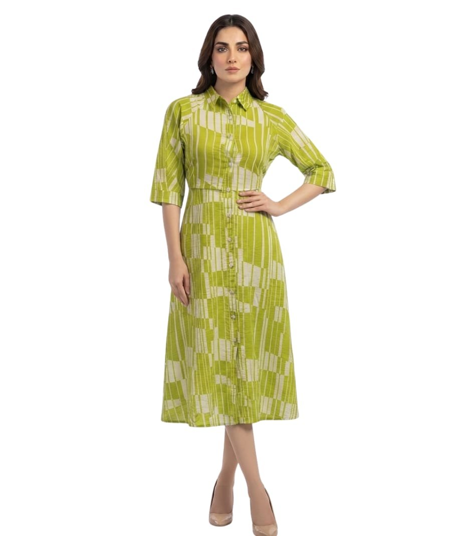 Women's Lime Green Midi Dress