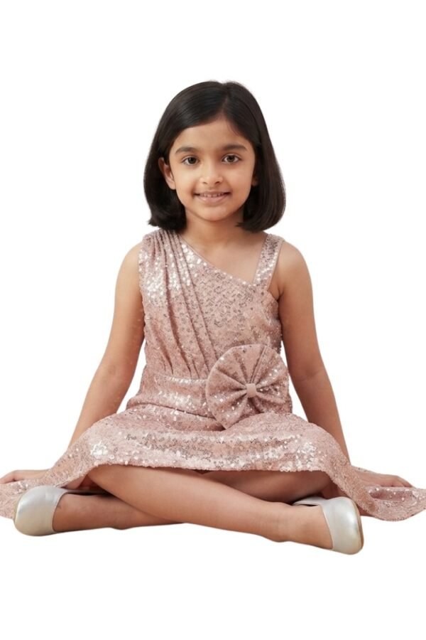 Girls Rose Gold Sequin Party Dress