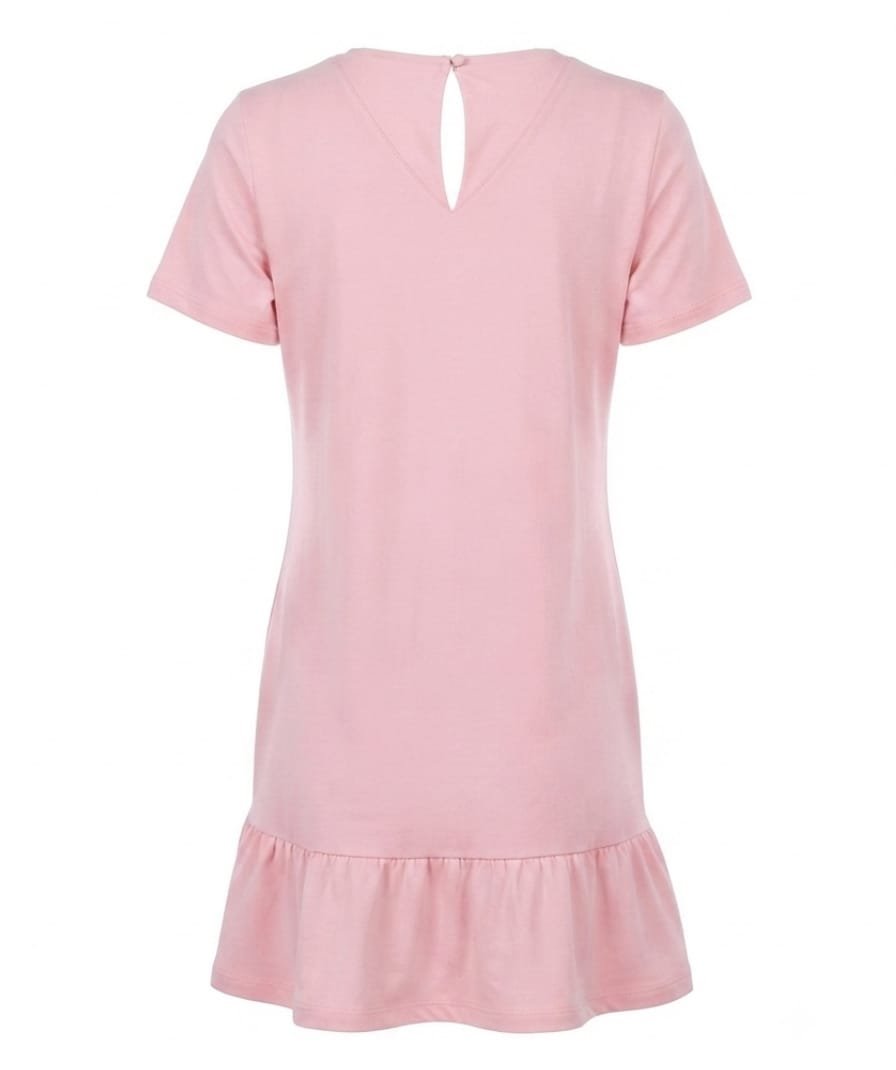 Girls Pink Solid A-Line Dress - Image 4