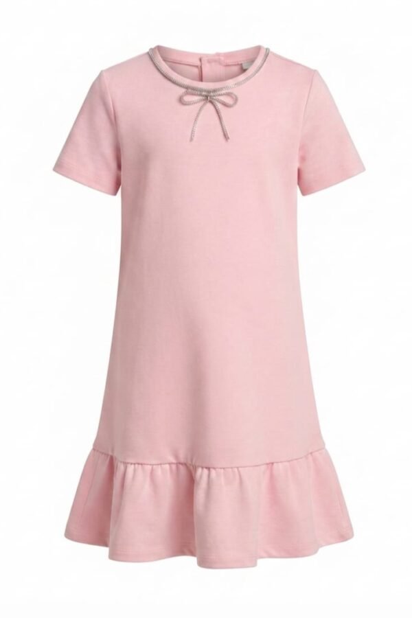 Girls Pink Solid A-Line Dress