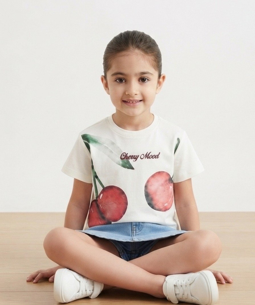 Cherry Print Crop T-Shirt - Image 5