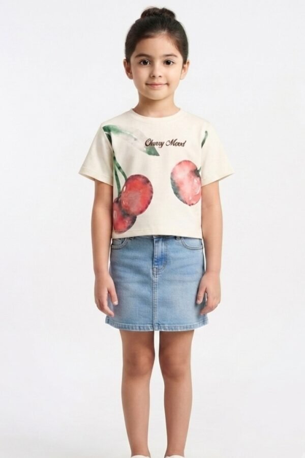 Cherry Print Crop T-Shirt