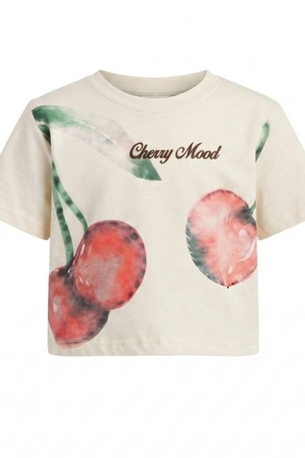 Cherry Print Crop T-Shirt