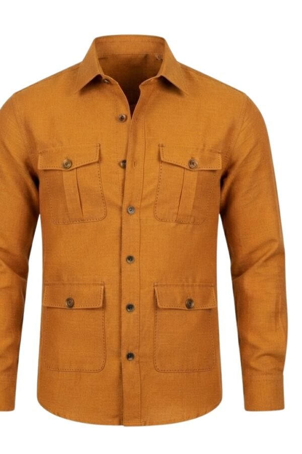 Men's Rust Orange Solid Shirt