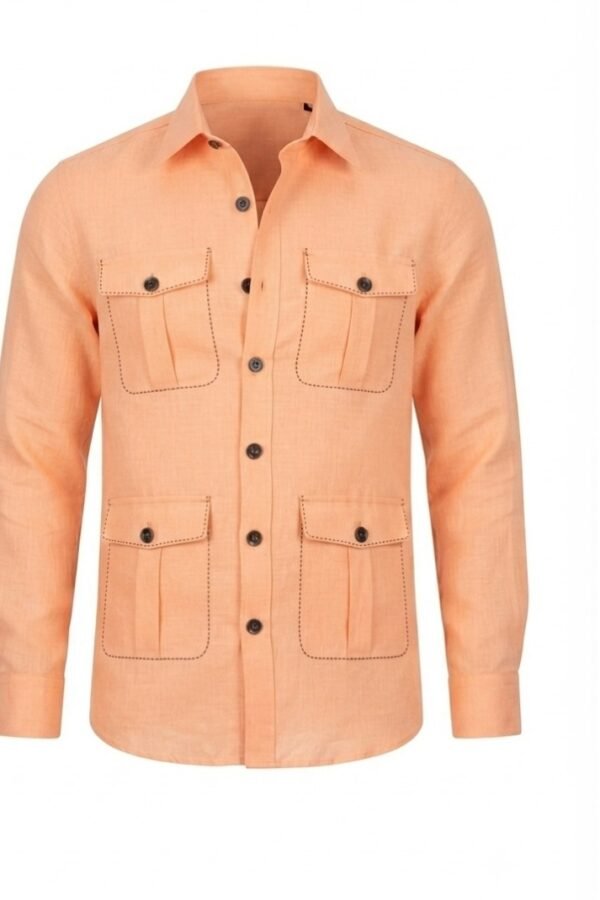 Men's Peach Solid Shirt