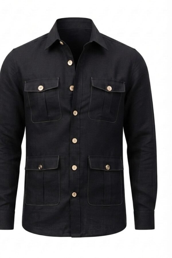 Men's Black Solid Shirt