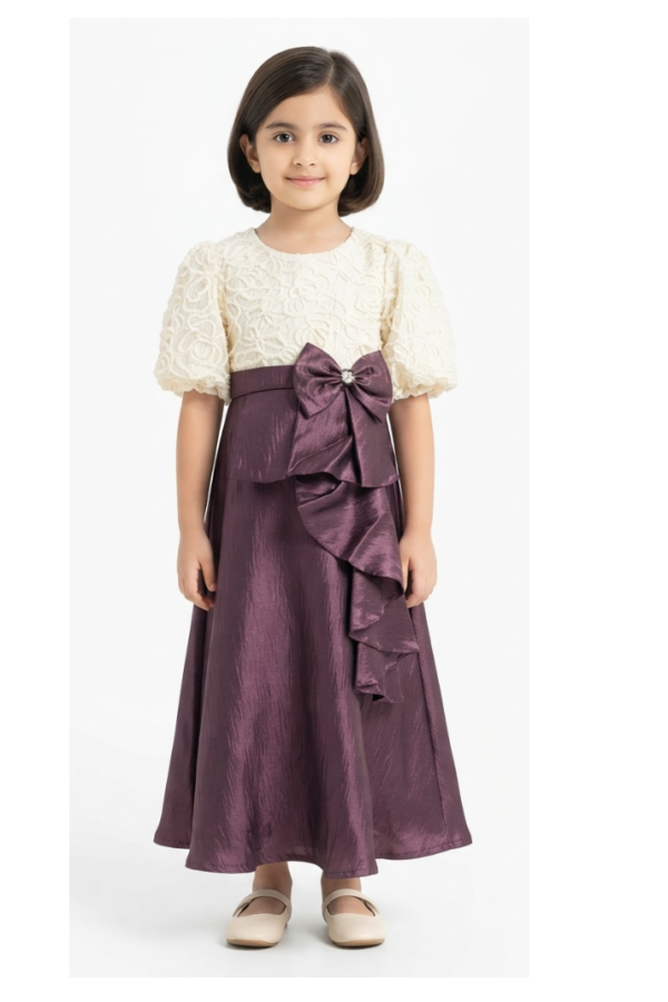 Ivory & Plum Girls' Embroidered A-Line Dress