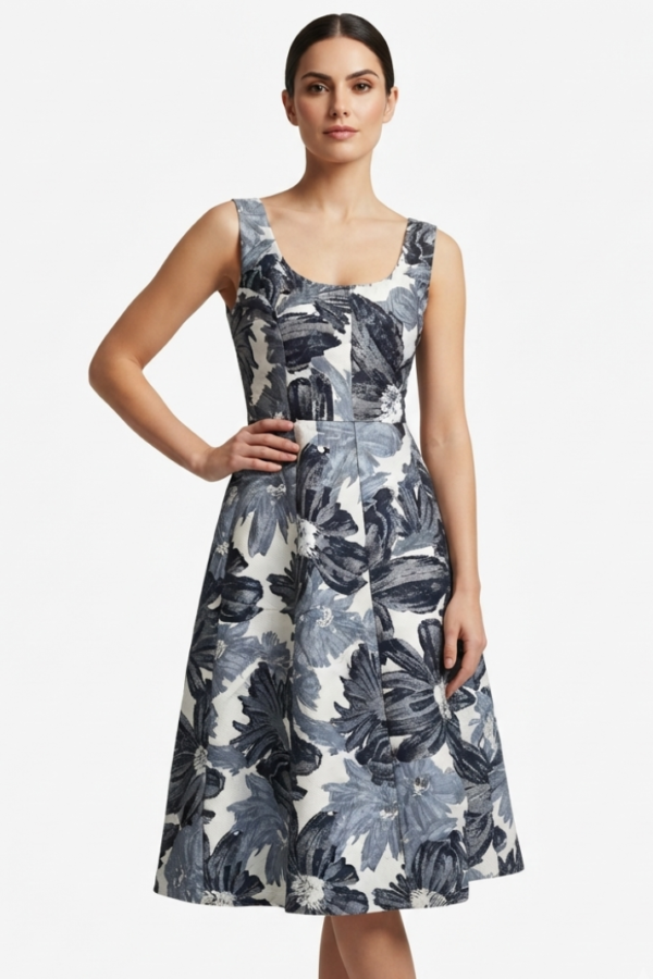 Women’s Blue & White Floral Print