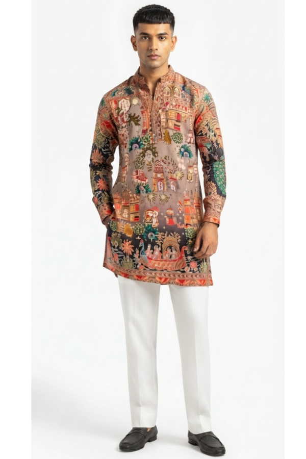 Men’s Multicolor Printed Kurta