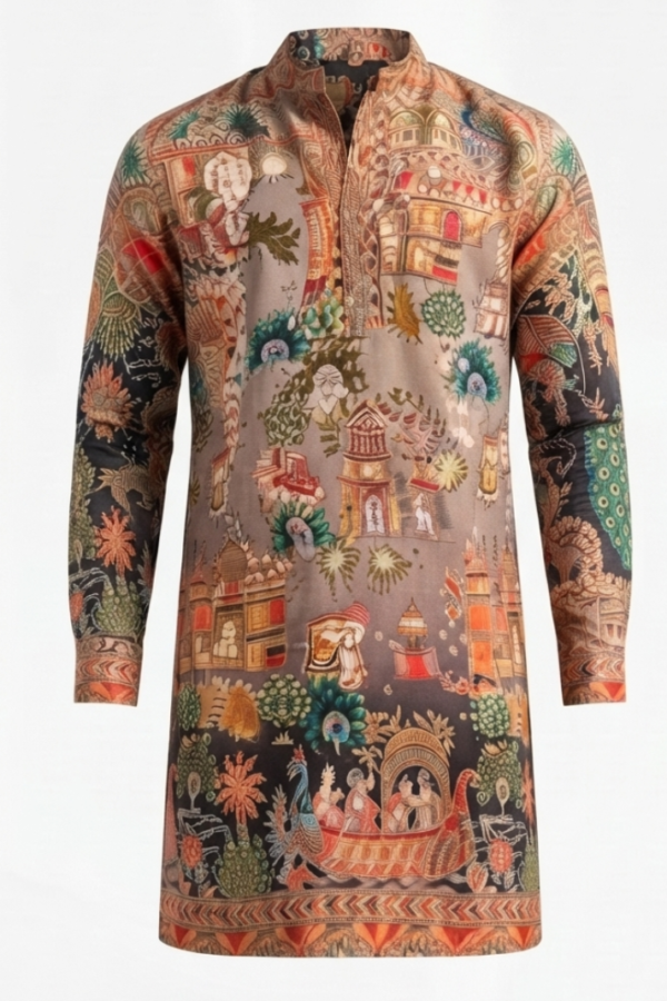 Men’s Multicolor Printed Kurta