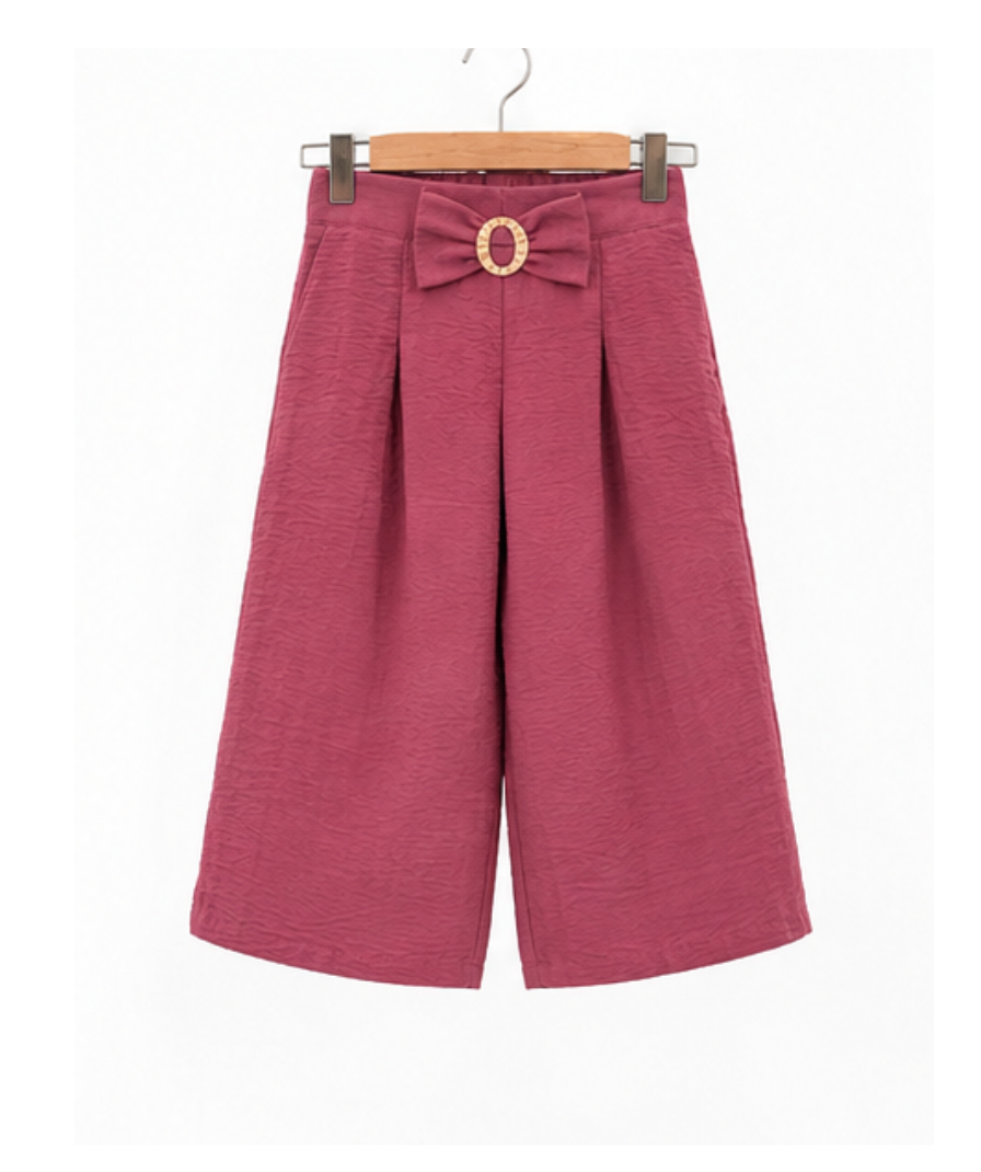 Girls’ Dusty Rose Textured Wide-Leg Pants - Image 2