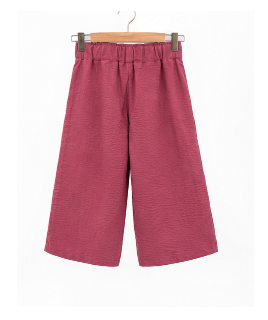 Girls’ Dusty Rose Textured Wide-Leg Pants - Image 3